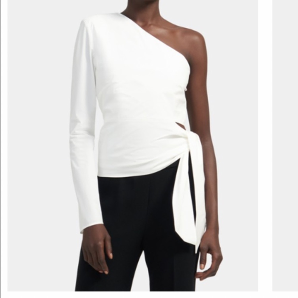 Theory White Bromme cotton cut off top (size P)